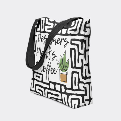 designers plants and coffee tote bag